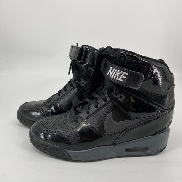 Nike Air Black Leather Classic Athletic Sneakers | Size 9 - Picture 4 of 7